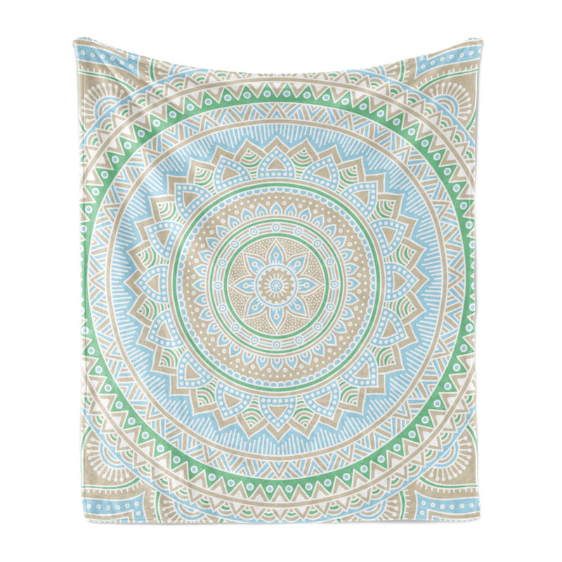 Hand Woven Throw Blanket, 60" x 80", Pale Blue