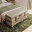 Aliyaha Handmade Kubu Rattan Blanket Box Bench Seat. Lift Top Ottoman Storage. Lined Interior