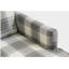 Chaise d'appoint rembourrée, fauteuil vintage avec tissu en lin gris et garniture cloutée pour le salon