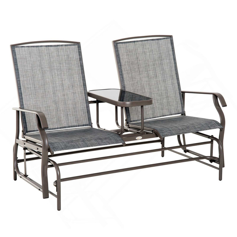 Banc oscillant avec table centrale Outsunny