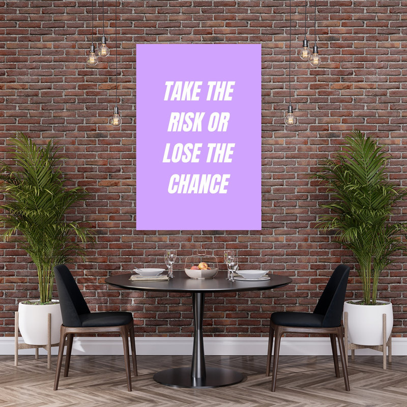 «Take The Ris Quote», impression d'art moderne minimaliste abstrait lavande, 60" H x 40" W
