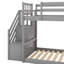 Lit superposé simple au-dessus de simple avec glissière convertible et escalier -49732009