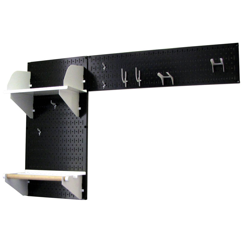 Organisateur de panneau perforé pour outils de jardin, Noir / blanc