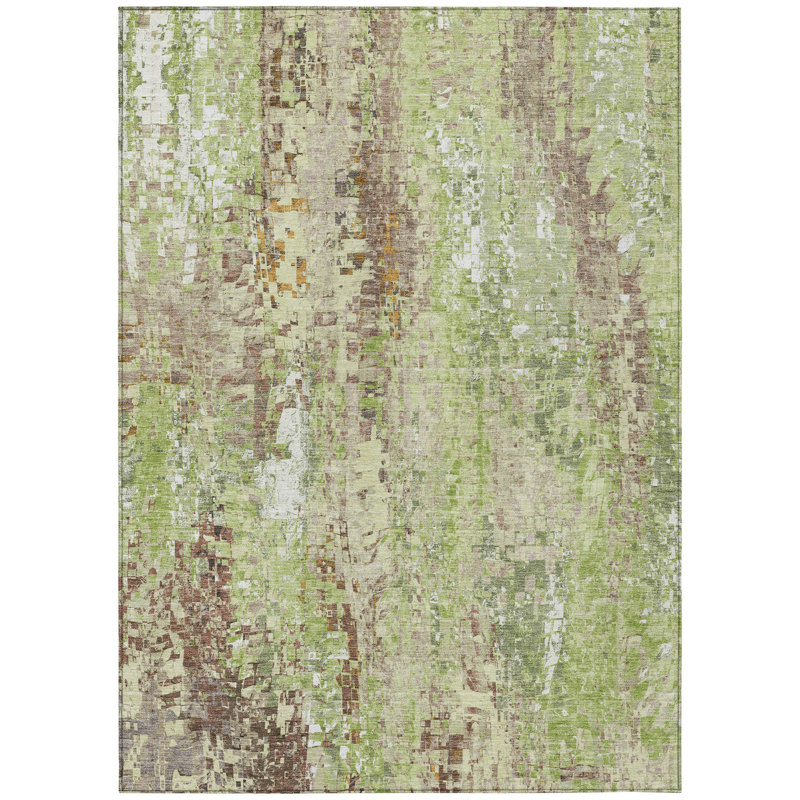 Machine Washable Indoor/Outdoor Millner ACN2254 Abstract Rug, Rectangle 3' x 5'