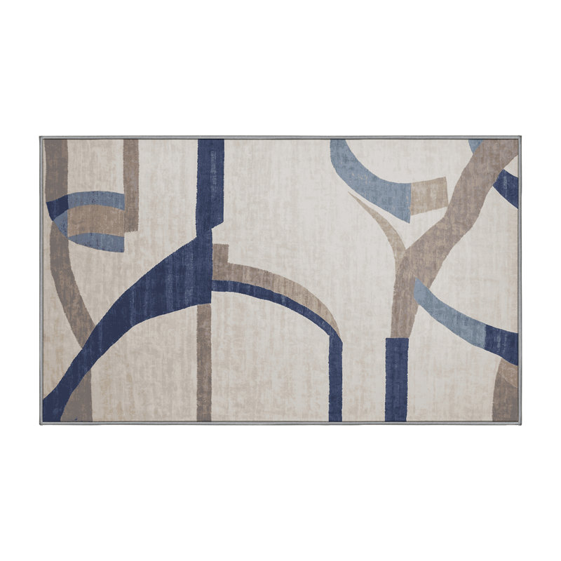 Machine Washable Gray Area Rug, Runner 2' x 5'