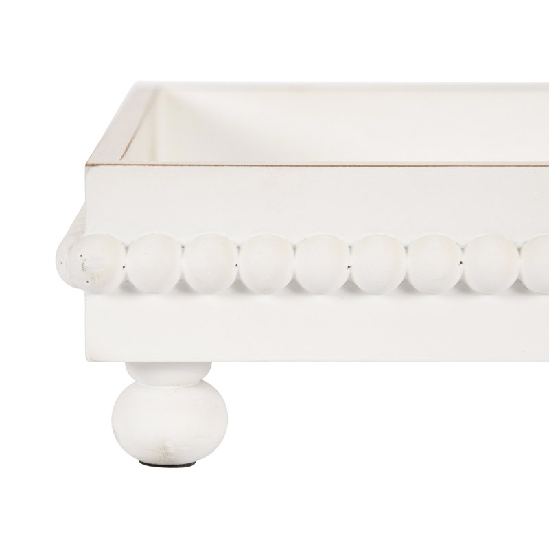 Beaded Serving Tray with Feet