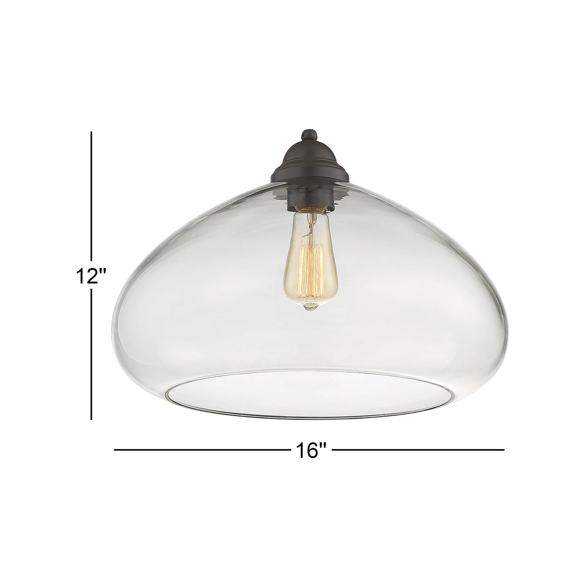 Single Light Glass Dimmable Pendant, English Bronze