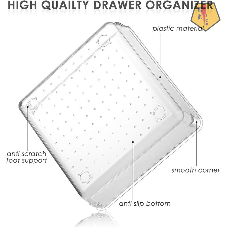 16 Pcs Clear Plastic Drawer Organizers Set, 5 Size Versatile Bathroom and  Vanity Drawer Organizer Trays, Storage Bins for Cosmetic, Makeup, Bedroom