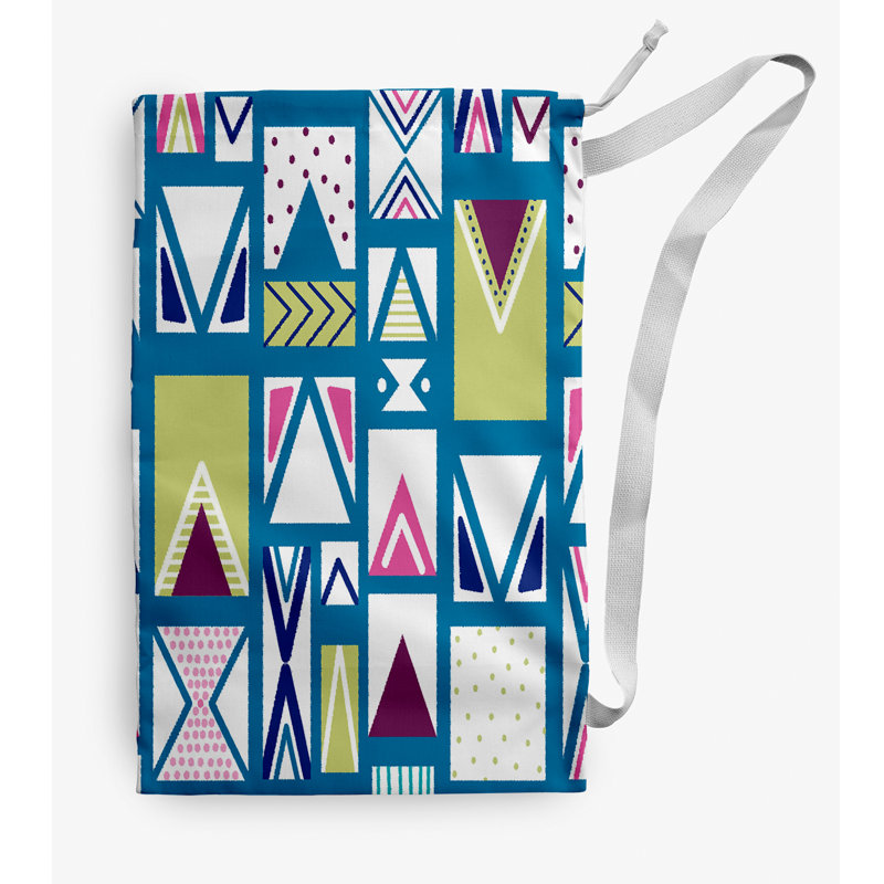 Fabric Laundry Bag with Handles, Small (29" H x 18" W), Navy Blue