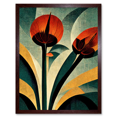 Single Art Deco Flower Artwork - Print