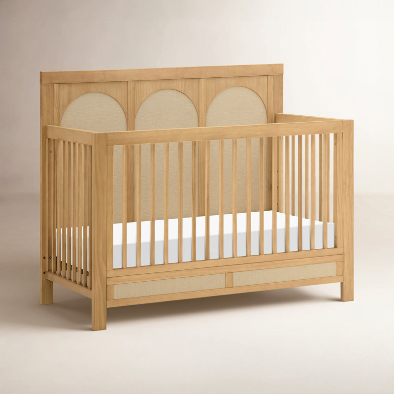 Eloise 4-in-1 Convertible Crib, Honey/Performance Sand Eco-Weave