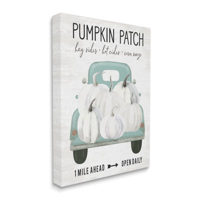 «Pumpkin Patch Mile Ahead Sign»