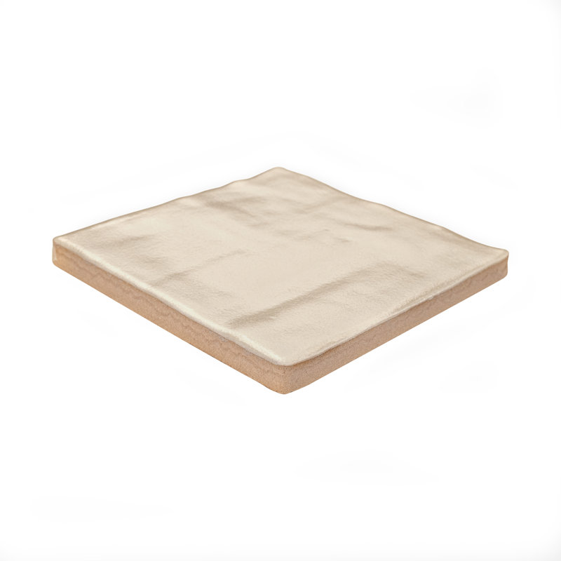 Rava Shell 4 in. x 4 in. Zellige Look Satin Ceramic Wall Tile, Shell