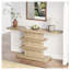 Console 63 pouces vintage avec rangement à 2 niveaux, banc d'entrée en bois naturel