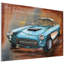 « blue car », reproduction sur métal
