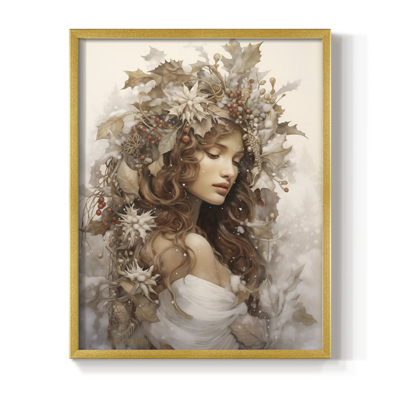 «Christmas Holiday», reproduction d'art encadrée DCC, H 15 po x l 12 po, Doré
