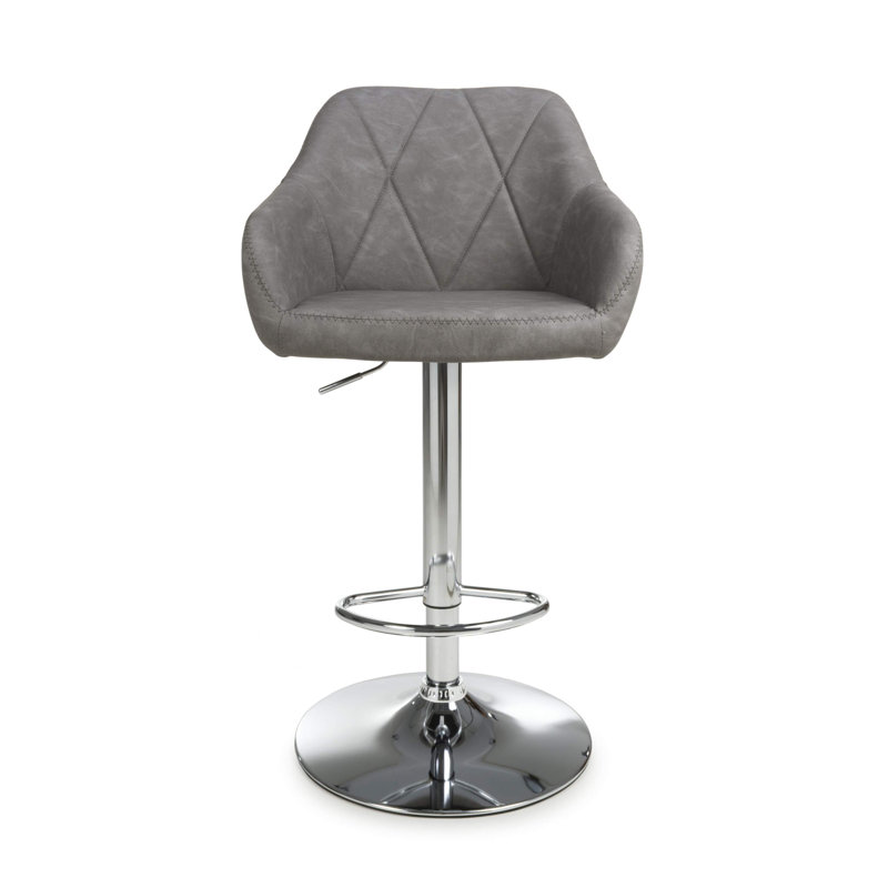 Clabo Swivel Upholstered Adjustable Height Counter Stool, Charcoal