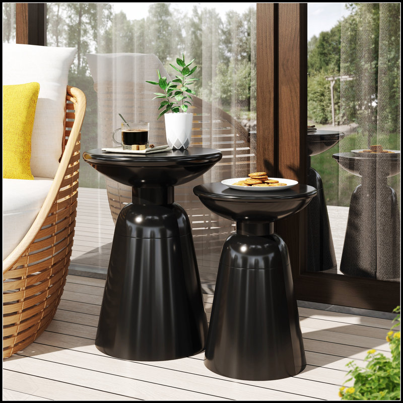 Ensemble de 2 tables d'appoint Serenita, Noir