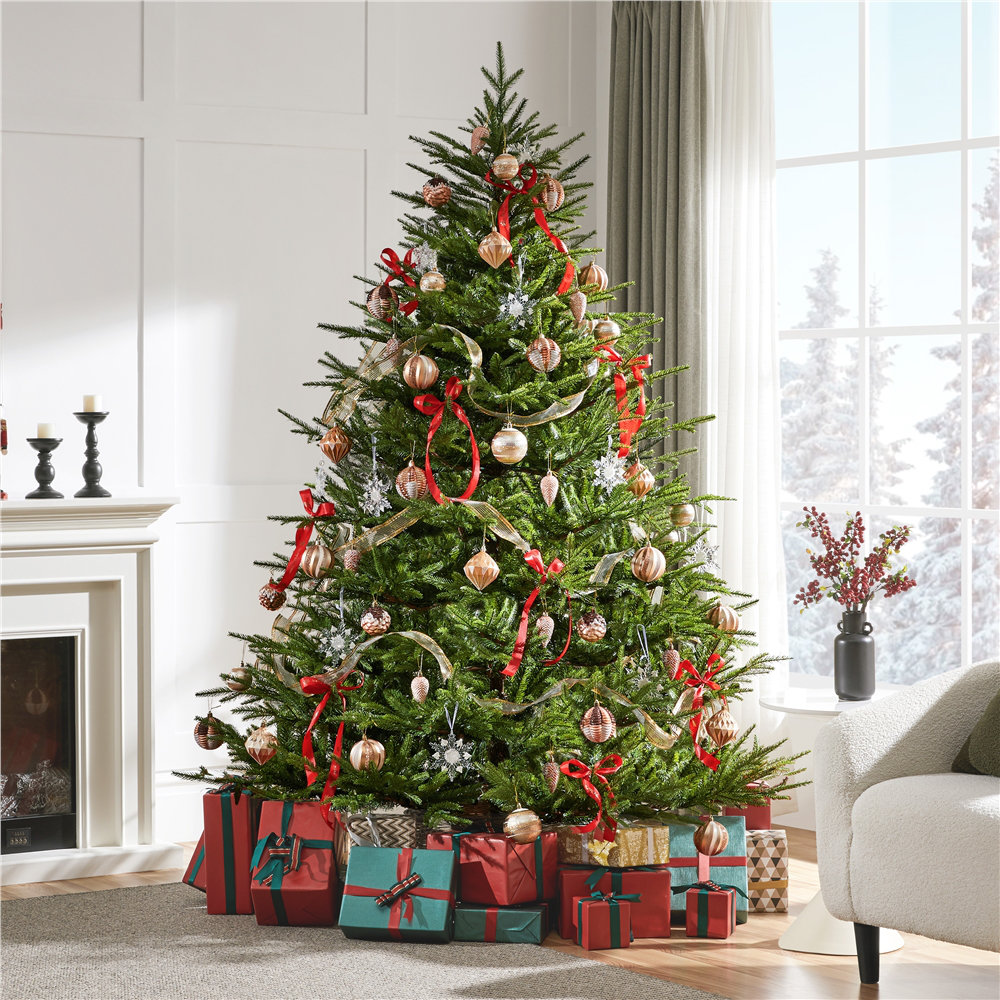 Pre-lit Artificial Christmas Tree with Multicolored LED Lights of 9 Light Modes The Holiday Aisle® 