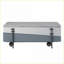 Gris et gris Table basse blanche à plateau relevable ultrabrillant pour le salon, rangement polyvalent et amp; Espace de travail