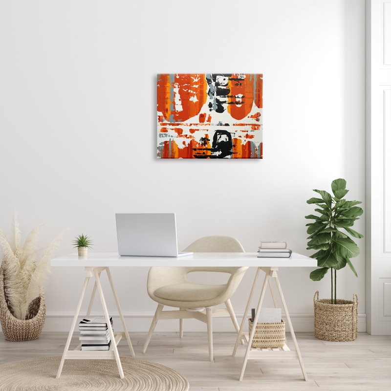 « burne orange momentum », reproduction, H 24 po x l 30 po x 1,5 po, Toile tendue
