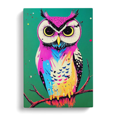 Splashed Owl No.1 - Wrapped Canvas