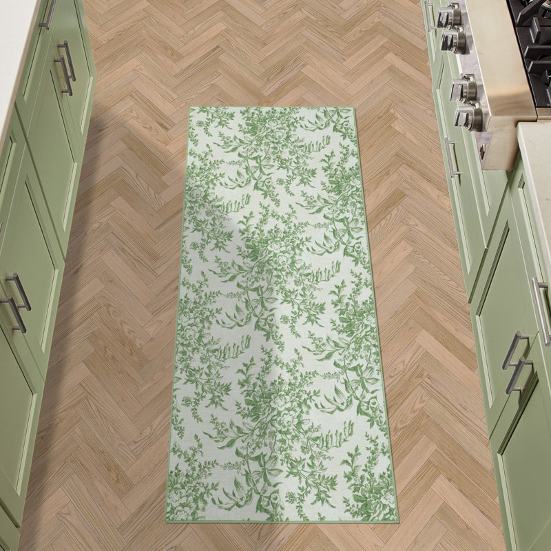 Laura Ashley Bedford Machine Washable Imagine Printed Chenille Rugs 1-Piece, Runner 2'2" x 5'