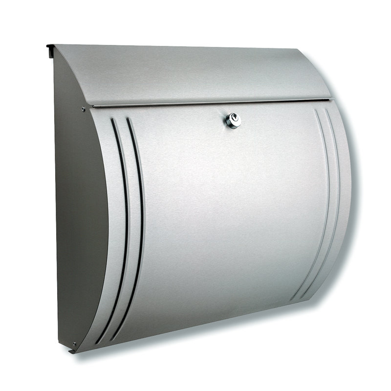 Milano Wall Mounted Galvanised Steel Lockable Weatherproof Post Box, Anthracite