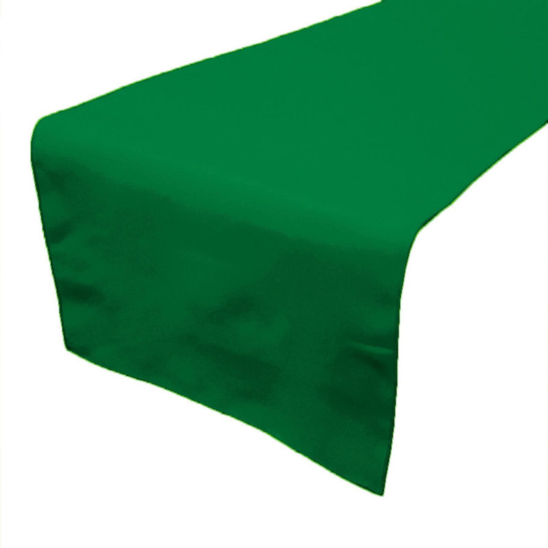 Ollig Rectangle Polyester Table Runnner, White, 108" x 12" 
