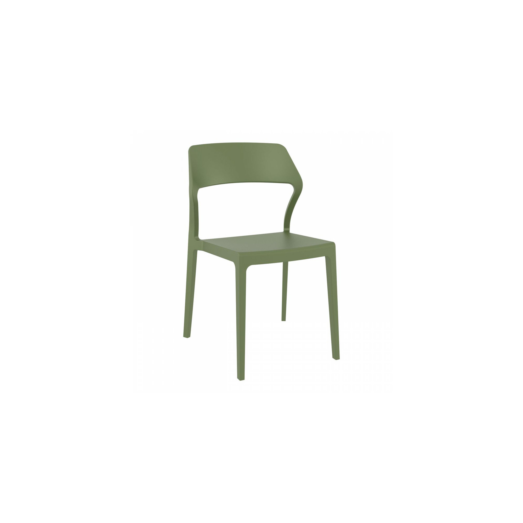 Farrah Stacking Patio Dining Side Chair, Olive Green