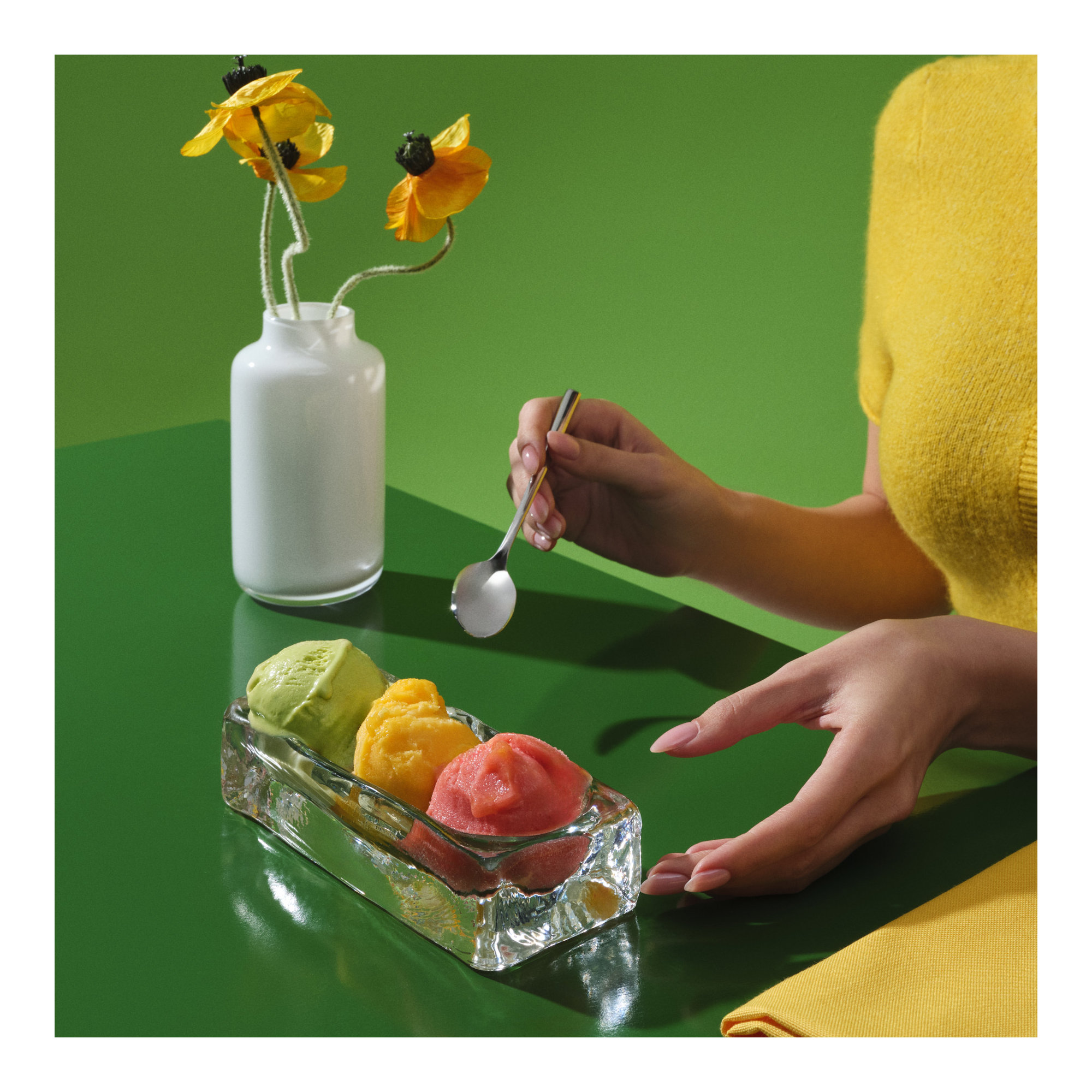 Mini Magnolia Handmade Lead Free Crystal Table Vase, 5.9" H x 3.15" W x 3.15" D, Opal White