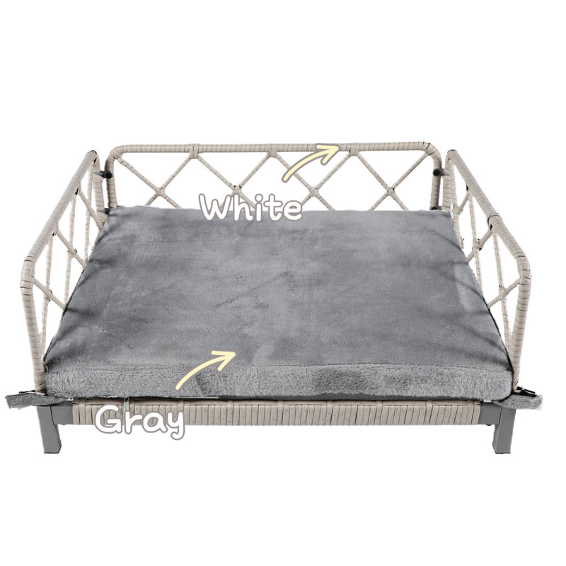 Lit pour chien gris - moyen, avec mousse à mémoire de forme et base antidérapante, pour usage intérieur / extérieur, animal de compagnie de taille moyenne (26 à 40 lb), tapis, antidérapant, extérieur,