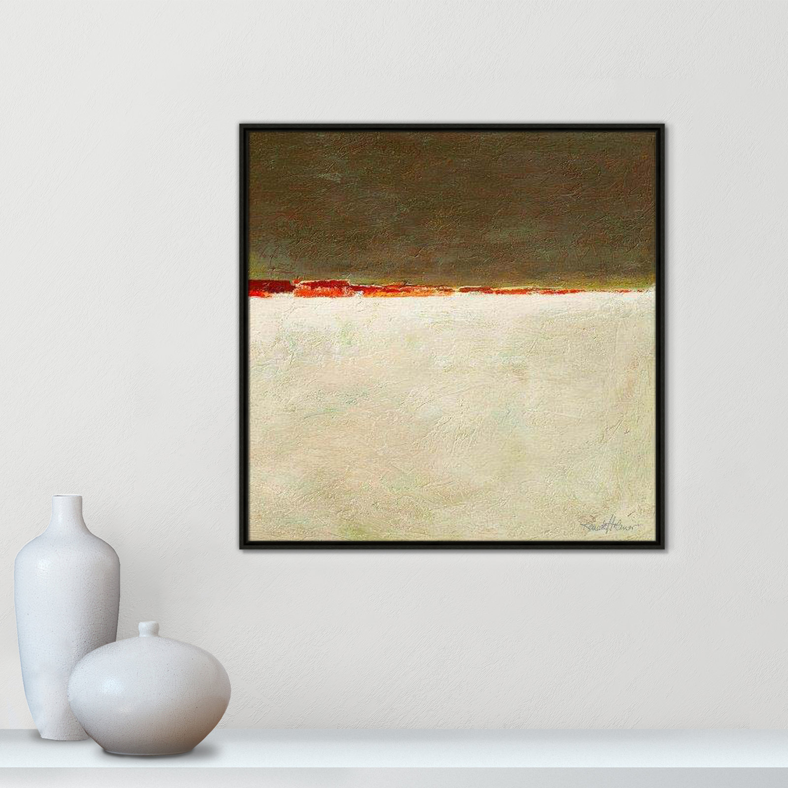 Orange Horizon I Print, Espresso Framed, 31.5'' H x 31.5'' W x 2'' D