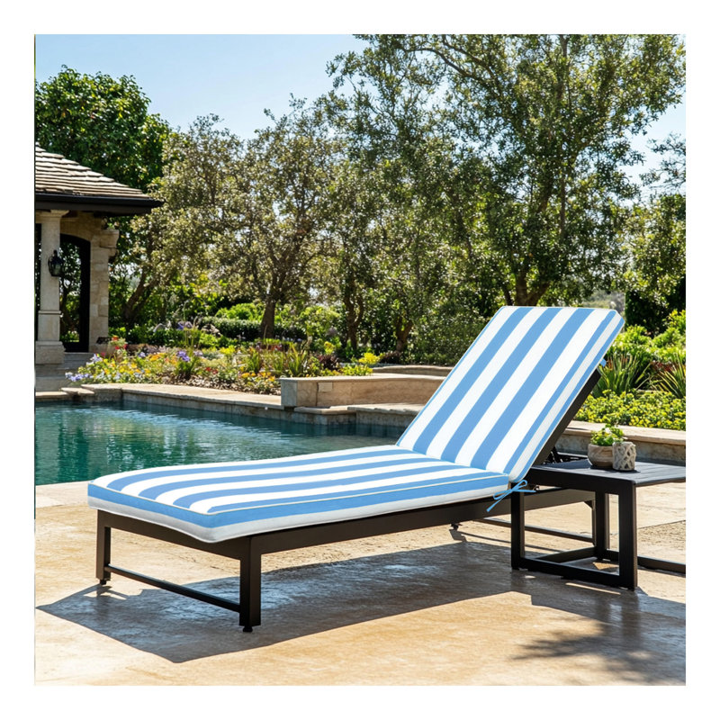 Ensemble de coussins de chaise longue pour l'extérieur, Bleu, 2
