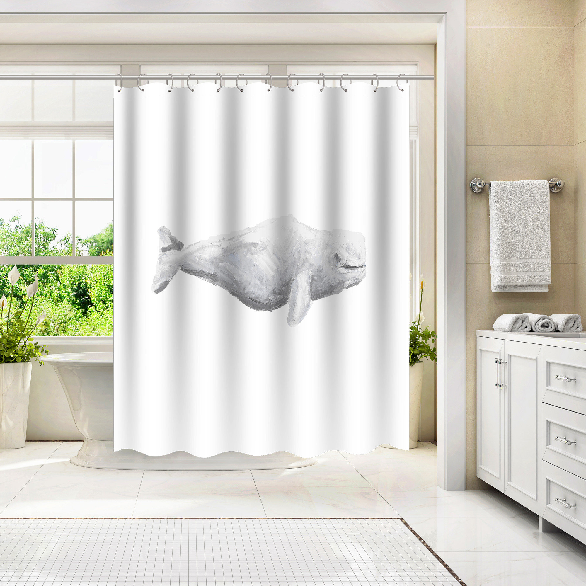 Bless international Jetty Printables Beluga Whale Painting Shower