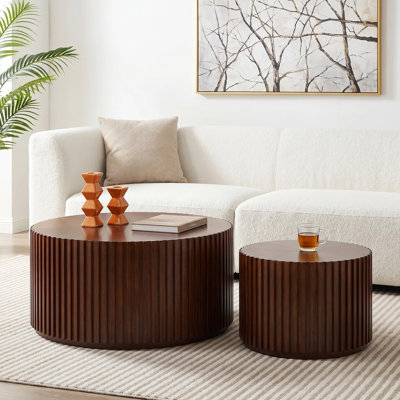 Table basse en bois massif 2 pièces pour le salon