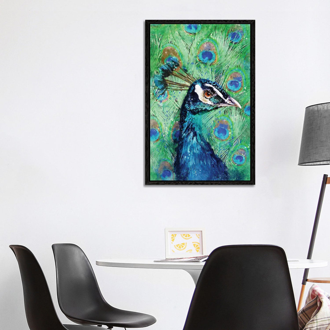 Pfau von Louise Goalby - Galerie-umwickelte Leinwand Giclée auf Leinwand