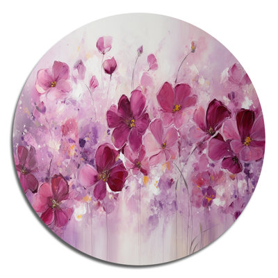 Fuschia Country Charm F; Pillers II - Art mural rond en métal