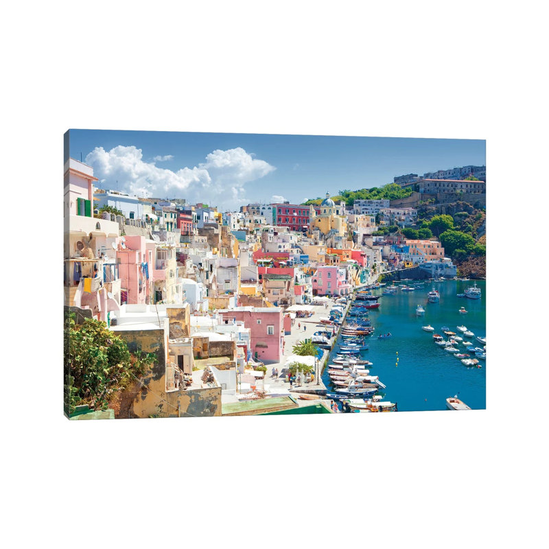 Marina Corricella III, Procida Island, Gulf Of Naples, Campania Region, Italy - Print on Canvas, Wrapped Canvas