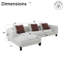 Canapé modulaire 120 po en tweed avec structure en pin massif, capacité de 880 lb et pieds amovibles KD