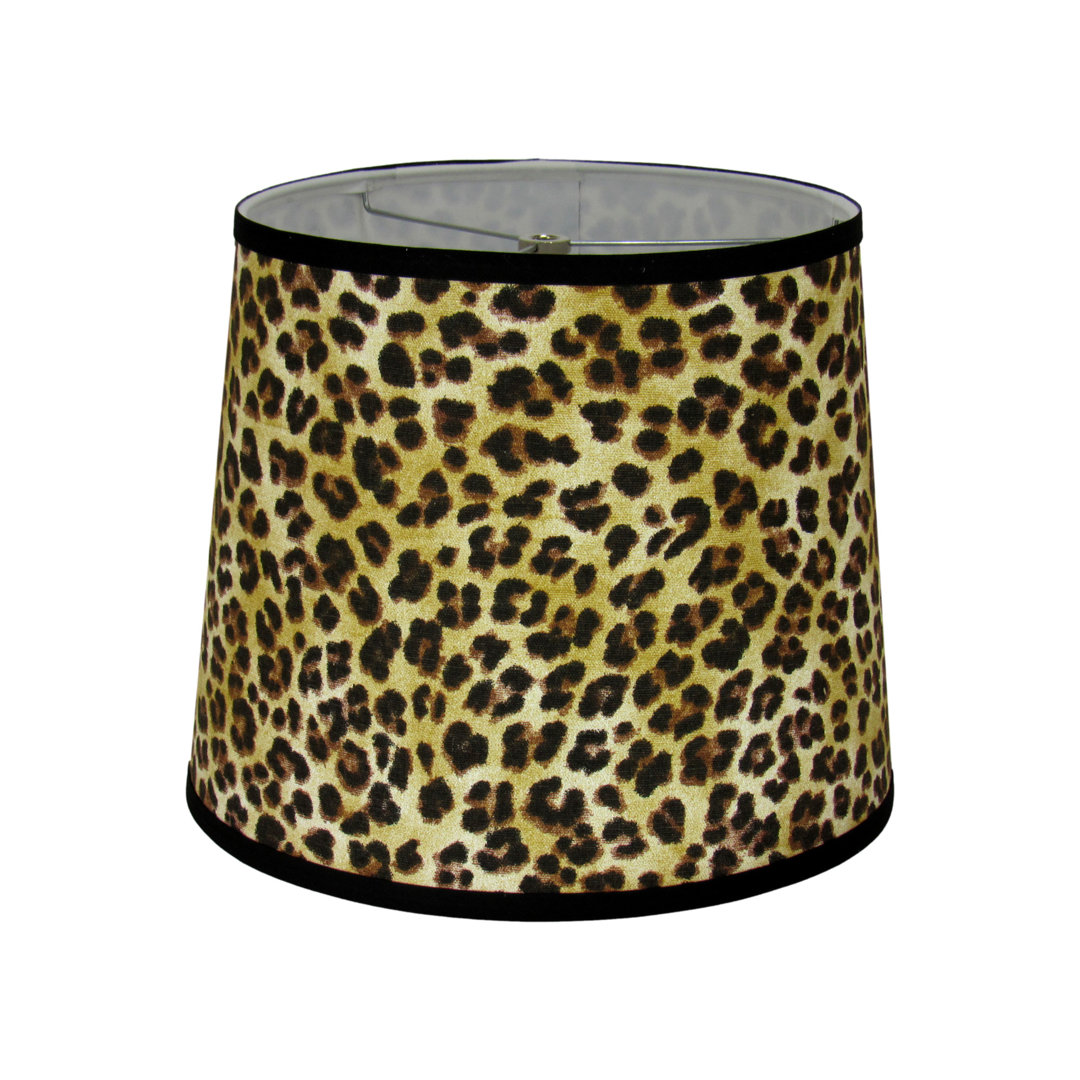 Leopard Print Cotton Drum Lamp Shade ( Screw on ) in Brown/Black Mercer41