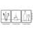 Minimalist 14''x11'' Metal Line Kitchen Wall Decor Set