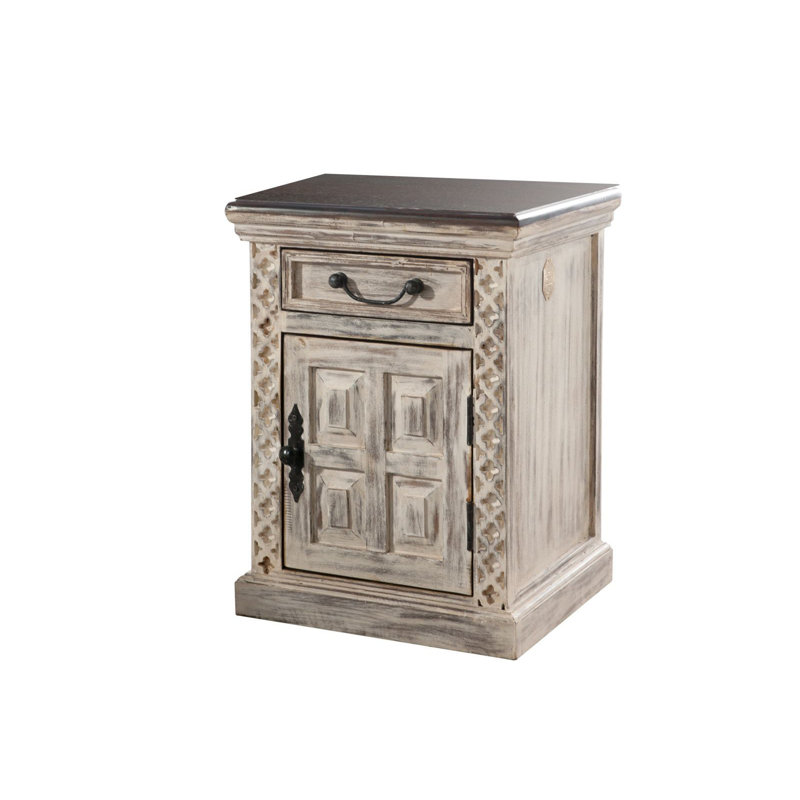 Castle 45cm W Solid Wood Bedside Table