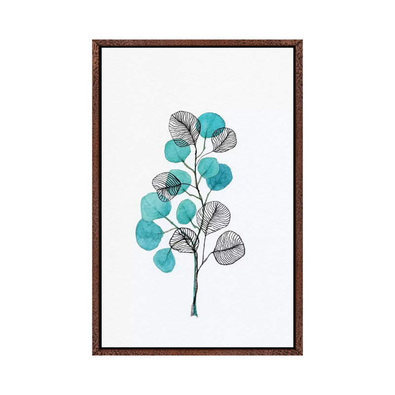 Leaves 1 Piece Painting on Canvas, 101.6cm H x 66.04cm W x 3.81cm D, Classic Brown Wood Framed