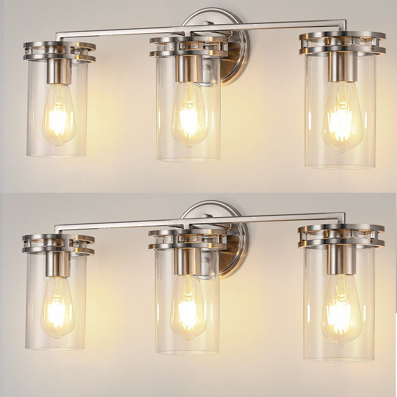 3-Light Dimmable Nickel Vanity Light