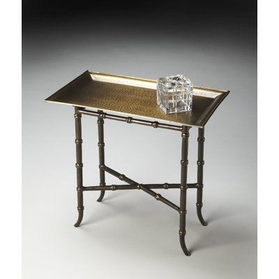  Meiler Table d'appoint à plateau rectangulaire tout en métal, bronze
