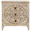 Kenzie Distressed White 3-Drawer Wood Mandala Cabinet