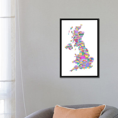 " Great Britain UK City Text Map (White) " by Michael Tompsett