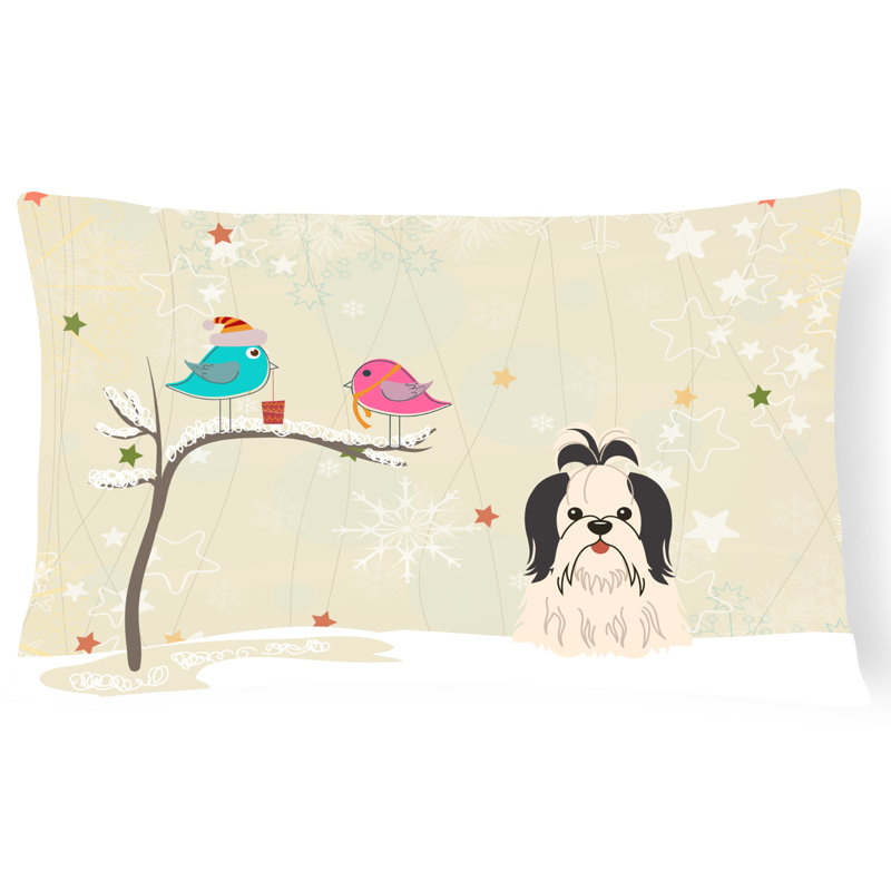 Coussin lombaire intérieur/extérieur de noël massif, Noir / blanc