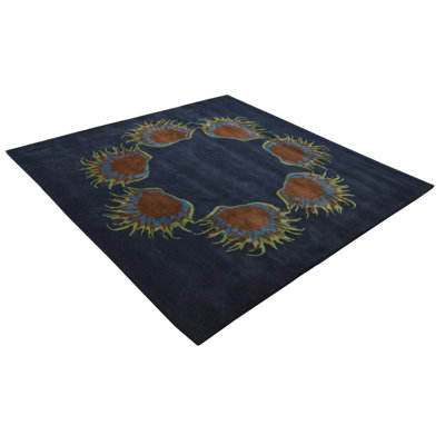 Tapis carré bleu marine Parris